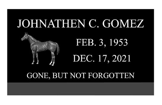 Laser Engraved Headstone Marker W/ Emblem (16x8x3) Eternal Etchings